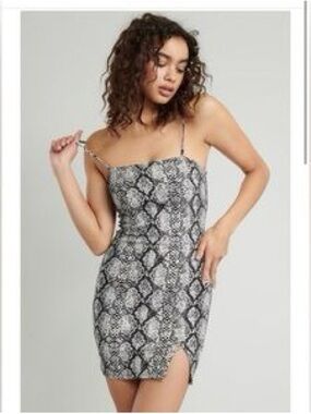Garage Snakeskin-Print Bodycon Dress